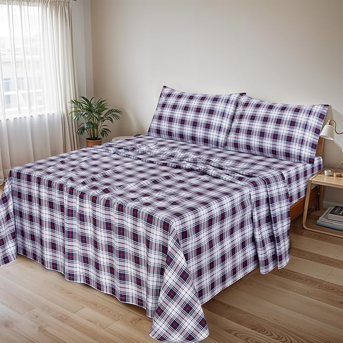 RUVANTI 100% Cotton Sheets – King Size Percale Bedding, Cooling & Breathable - Image 2