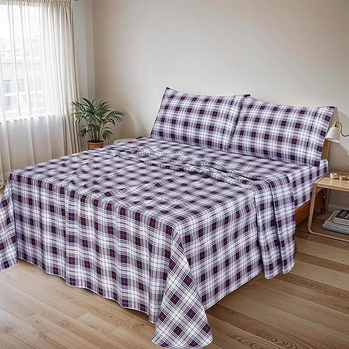 RUVANTI 100% Cotton Sheets – Queen Size Percale Bedding, Cooling & Breathable - Image 2