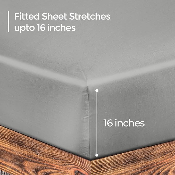 ROYALE LINENS 300 Thread Count 100% Long Staple Combed Cotton Fitted Sheet - Image 2