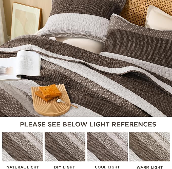 Litanika California King Quilt Set Brown - Image 6