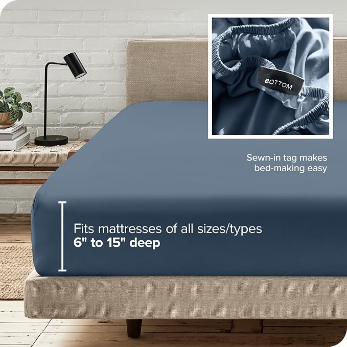 Bare Home Fitted Bottom Sheet Queen Size - Image 6