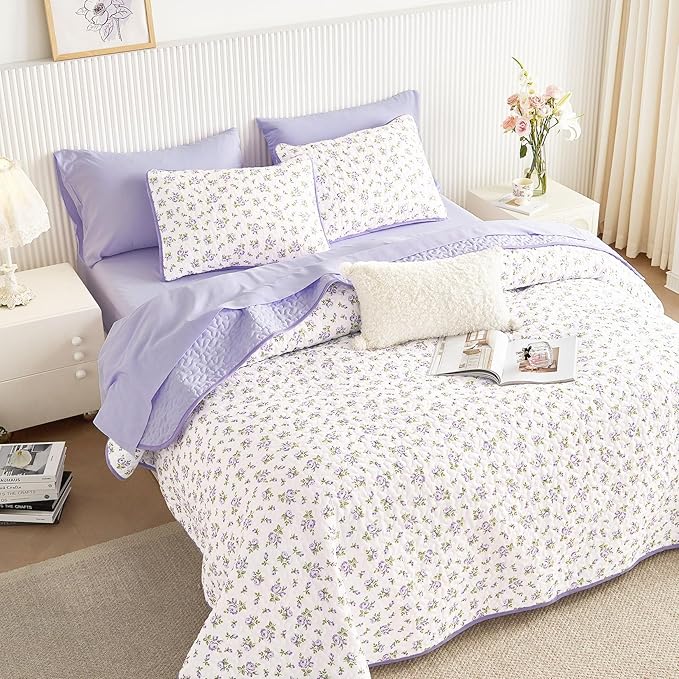 Wake In Cloud - Floral Quilt Set, Coquette Cottagecore Shabby Chic Flower - Image 4