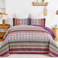 WONGS BEDDING Boho Quilt Set King Size, Lightweight Soft Microfiber Bedding Set by WONGSBEDDING