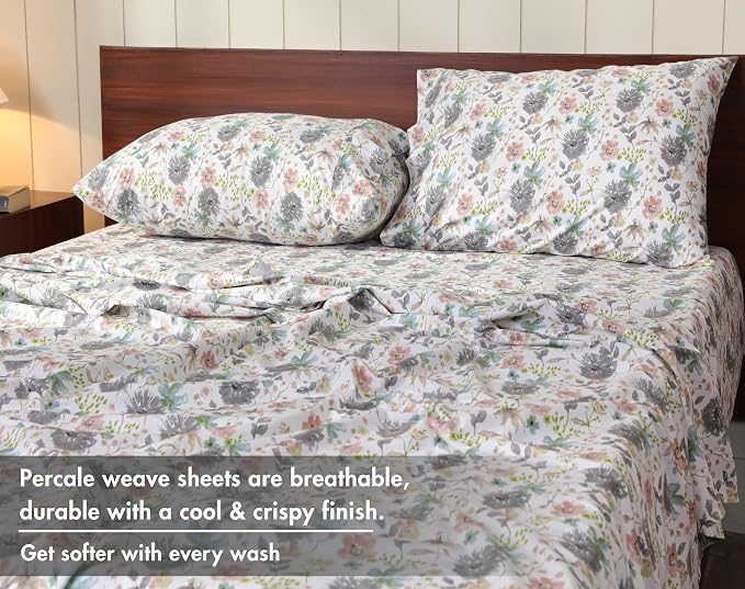 RUVANTI 100% Cotton Sheets – Twin XL Size Percale Bedding, Cooling & Breathable - Image 4