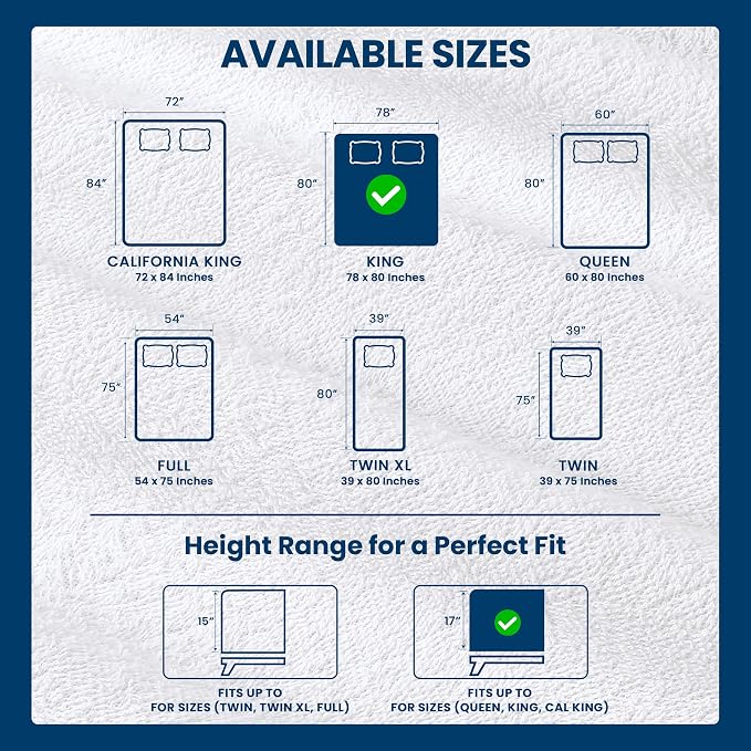 King Size Mattress Protector Waterproof 2 Pack, Premium 200 GSM Terry Mattress - Image 3