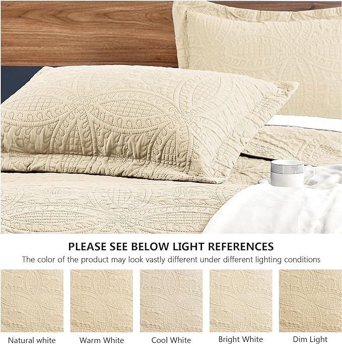 Love's cabin Quilts for Queen Bed Camel Bedspreads - Image 5