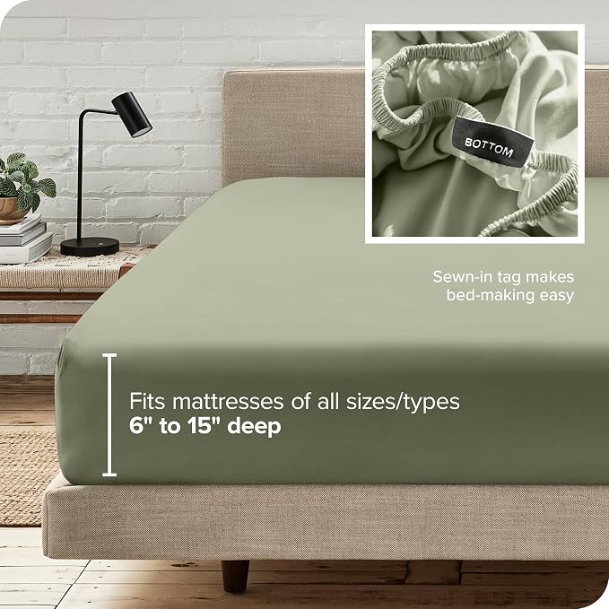 Bare Home Fitted Bottom Sheet King Size - Image 6