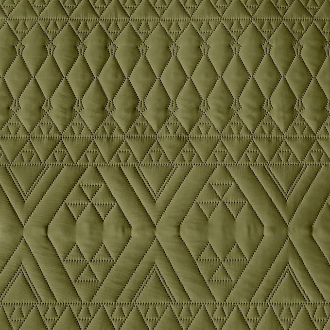 akkialla Twin Size Quilt Bedding Set, Olive Green Lightweight Microfiber Soft - Image 8