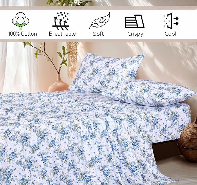 RUVANTI 100% Cotton Sheets – Split King Size Percale Bedding, Cooling & - Image 5