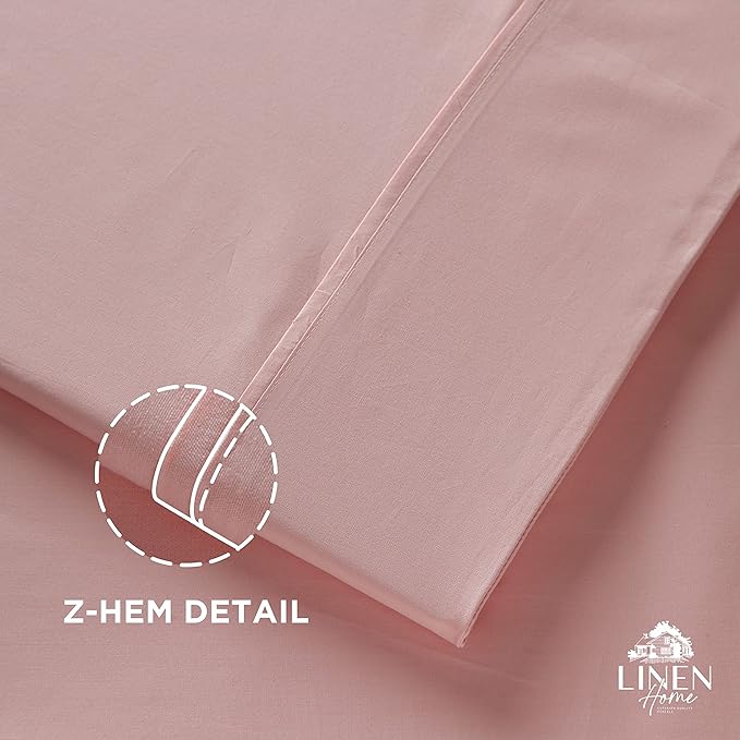 Linen Home 100% Cotton Percale 1 Flat Sheet, Full Size - Image 3