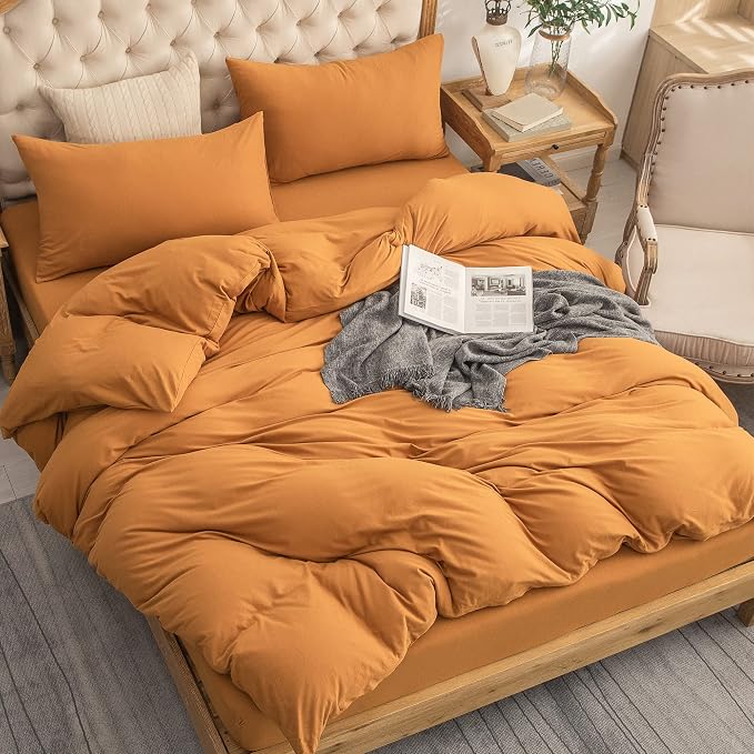 PURE ERA Jersey Knit Duvet Cover Set 100% T-Shirt Cotton Super Soft Comfy 2pc - Image 2