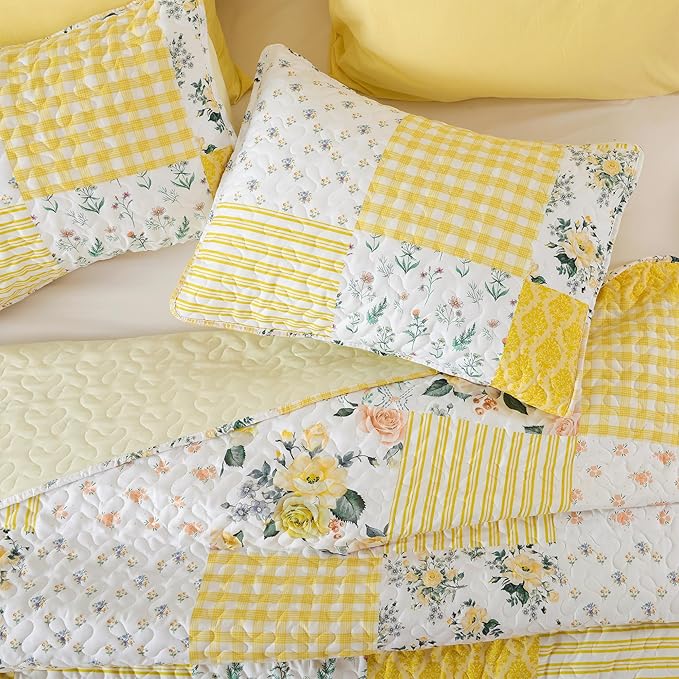 YIKUSH Quilt Sets Queen Size Floral Quilt Set 3 Pieces Bedding Set Bedspreads - Image 3