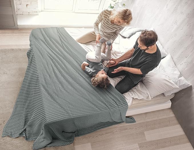 Utopia Bedding 100% Cotton Waffle Weave Blanket Twin Size - Image 7