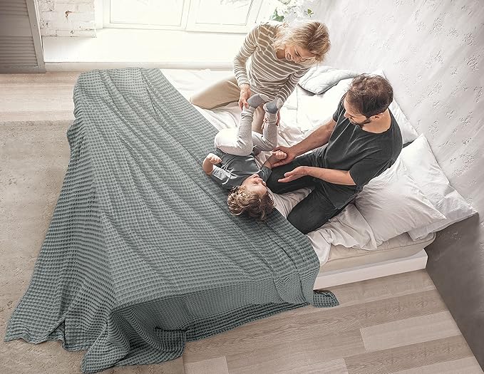 Utopia Bedding 100% Cotton Waffle Weave Blanket Queen Size - Image 7