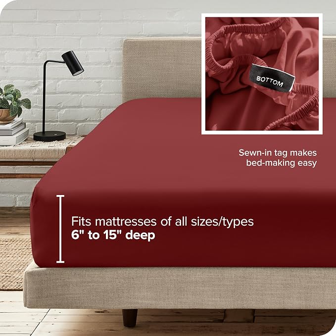 Bare Home Fitted Bottom Sheet Queen Size - Image 6