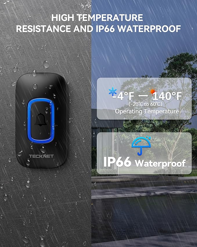 TECKNET Longest 1300 Feet Wireless Doorbell - Image 7