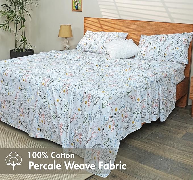 RUVANTI 100% Cotton Sheets – Full Size Percale Bedding, Cooling & Breathable - Image 2