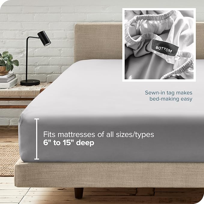 Bare Home Fitted Bottom Sheet King Size - Image 6
