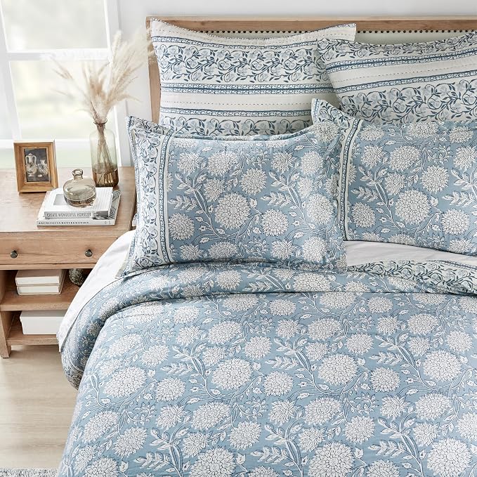 Levtex Home Adare Blue Reversible King Duvet Cover Set - Image 4
