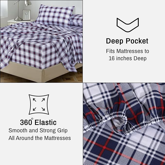 RUVANTI 100% Cotton Sheets – Full Size Percale Bedding, Cooling & Breathable - Image 6