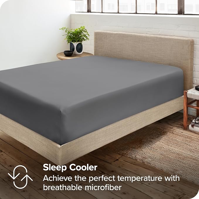 Bare Home 2-Pack Fitted Bottom Sheets California King - Image 6