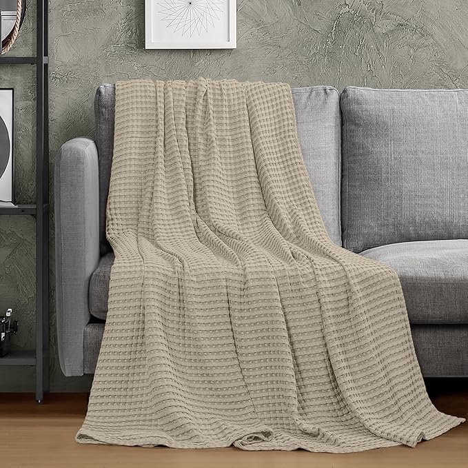 Utopia Bedding 100% Cotton Waffle Weave Blanket King Size - Image 4