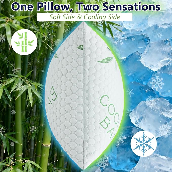 Shredded Memory Foam Pillows, Cooling Pillows Standard Size Set of 2 Adjustable - Image 5
