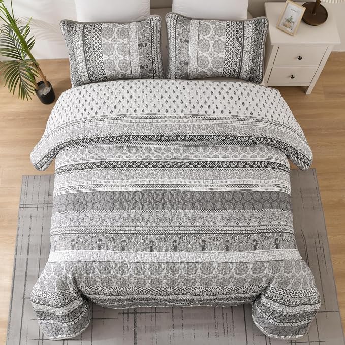 WONGS BEDDING Boho Quilt Set Queen Size - Image 2