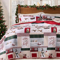 PPOLCA Christmas King Quilt Bedding Set, Snowman Printed Lightweight Reversible by PPOLCA