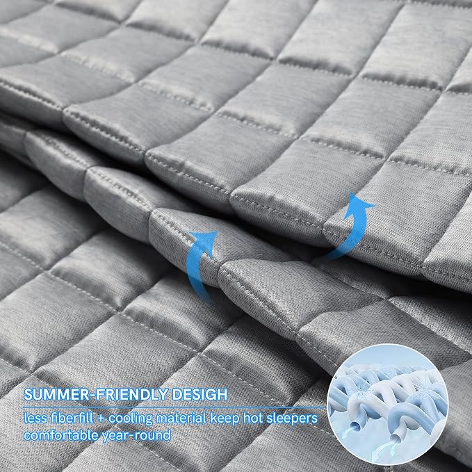 YnM Cooling Weighted Blanket for Adults, 20lbs Heavy Bed Throw Comforter - Image 3