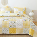 YIKUSH Quilt Sets Queen Size Floral Quilt Set 3 Pieces Bedding Set Bedspreads by YIKUSH