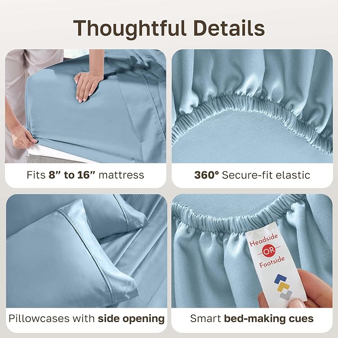 California Design Den Soft 100% Cotton Bed Sheets Queen Size Set, 400 Thread - Image 6