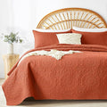 WURUIBO Burnt Orange Quilt Set Queen Size, Embossing Microfiber Full Bedspreads by WURUIBO