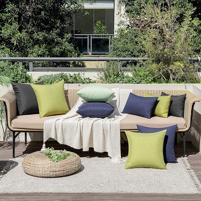 MIULEE Pack of 2 Decorative Outdoor Solid Waterproof Throw Pillow Covers Euro - Image 6