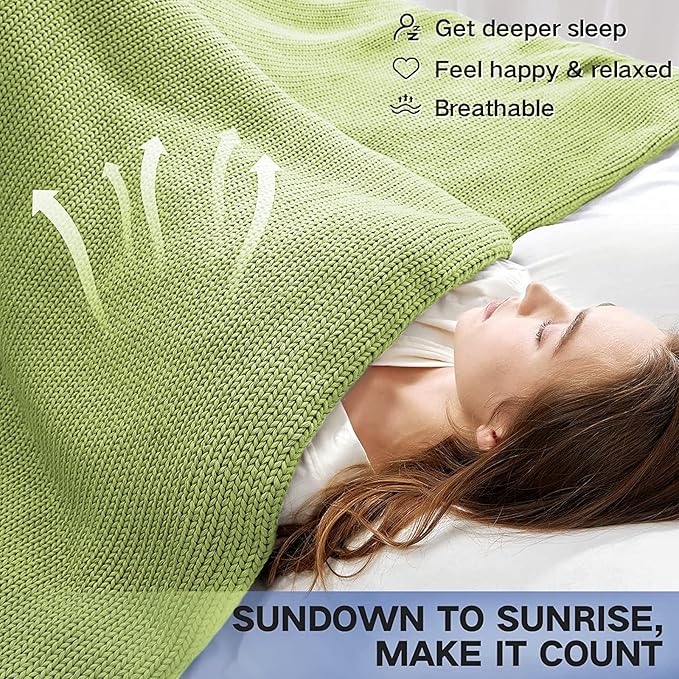Guohaoi Knitted Weighted Blanket Kids No Beads Cooling Heavy Blanket, Home - Image 6