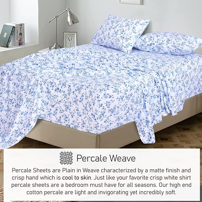 RUVANTI 100% Cotton Sheets – Full Size Percale Bedding, Cooling & Breathable - Image 6