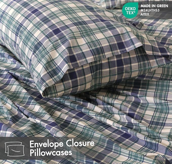 RUVANTI 100% Cotton Sheets – Split King Size Percale Bedding, Cooling & - Image 5