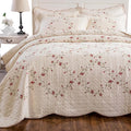 Quilt Set Floral Leaves 3D Embroidery Pattern 2 PCS Cotton Reversible Quilted by ROOMLIFE