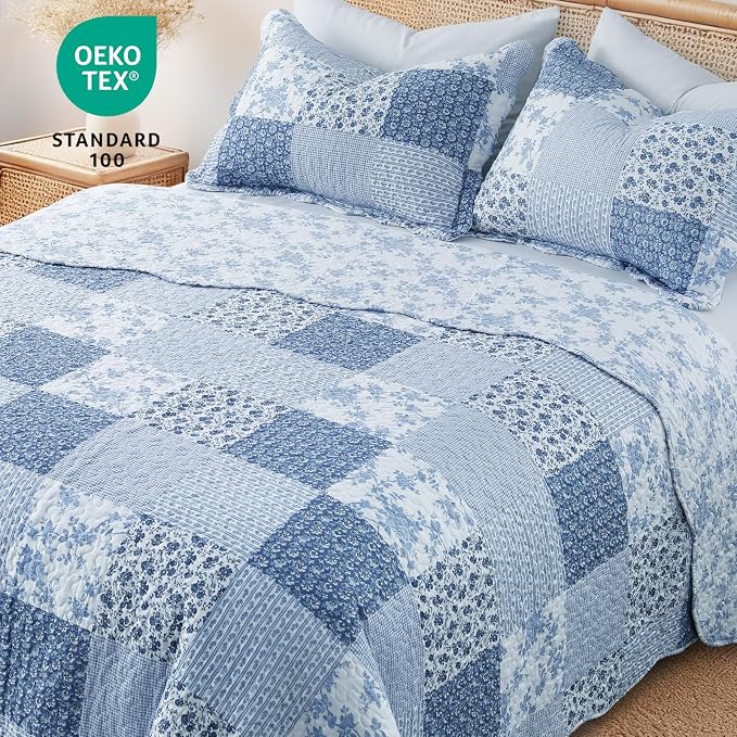 GOONE Twin Quilt Set 68x86 Inches, Lightweight Washed Coverlet, Reversible - Image 3