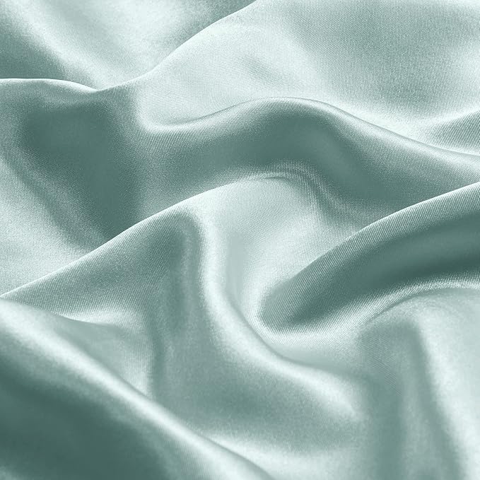 BEDELITE Satin Pillowcase with Zipper 2 Pack, Haze Blue Pillow Cases Standard - Image 3