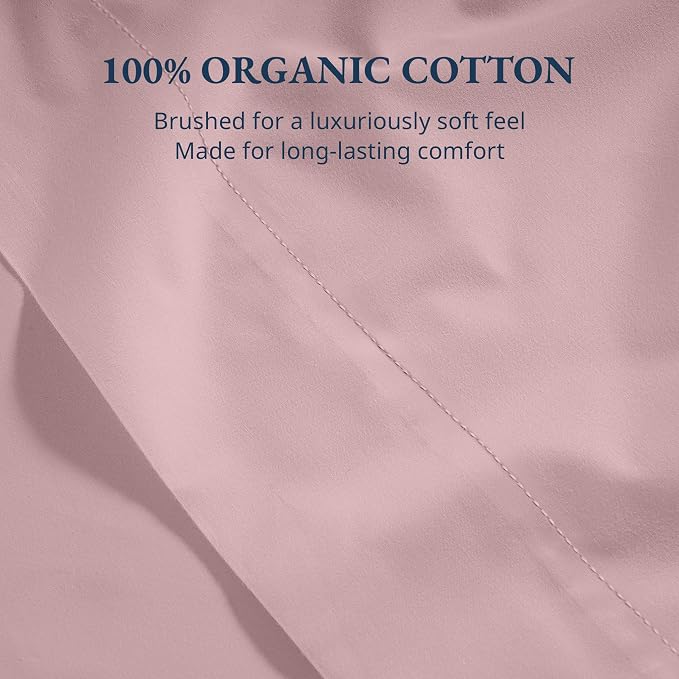Lane Linen 100% Organic Cotton Queen Size Flat Sheet Only - Image 5