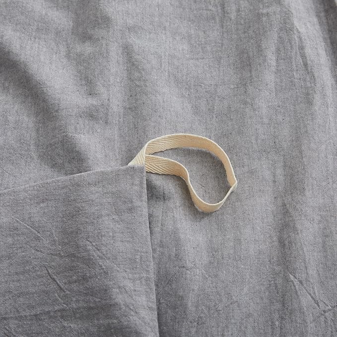 LOVQUE Light Grey Duvet Cover Full Size, 100% Washed Cotton Linen Like Bedding - Image 5