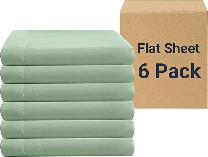 ZPECC Bulk Flat Sheets Only Twin Size 6 Pack, Easy Sort Top Bed Sheet by by ZPECC-ABrandThatHasBeenFocusedOnBabyProductsFor18Years