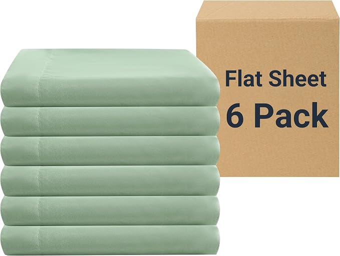 ZPECC Bulk Flat Sheets Only Full Size 6 Pack, Easy Sort Top Bed Sheet by by ZPECC-ABrandThatHasBeenFocusedOnBabyProductsFor18Years