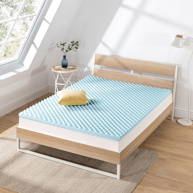 Best Price Mattress 2 Inch Egg Crate Memory Foam Mattress Topper, Cooling Gel - Image 2