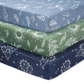 Baby Crib Sheets for Boys and Girls, 3 Pack Fitted Toddler Bed Sheets Neutral by FIEMOL