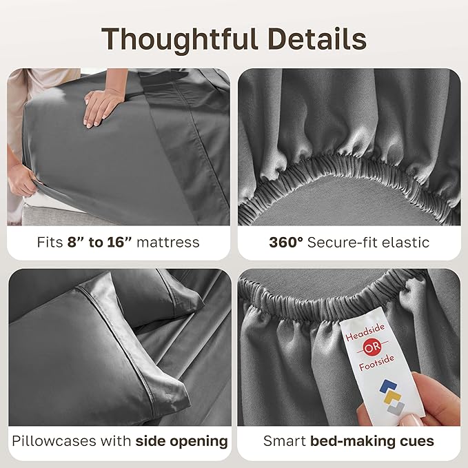 California Design Den Soft 100% Cotton King Sheet Set, 400 Thread Count Good - Image 5