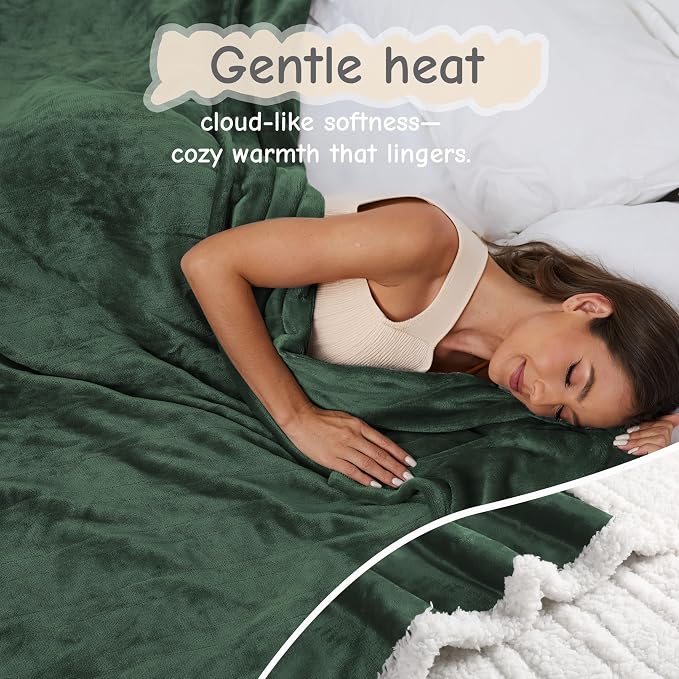Electric Heated Blanket Queen Size 84"x90", Soft Flannel - Image 3