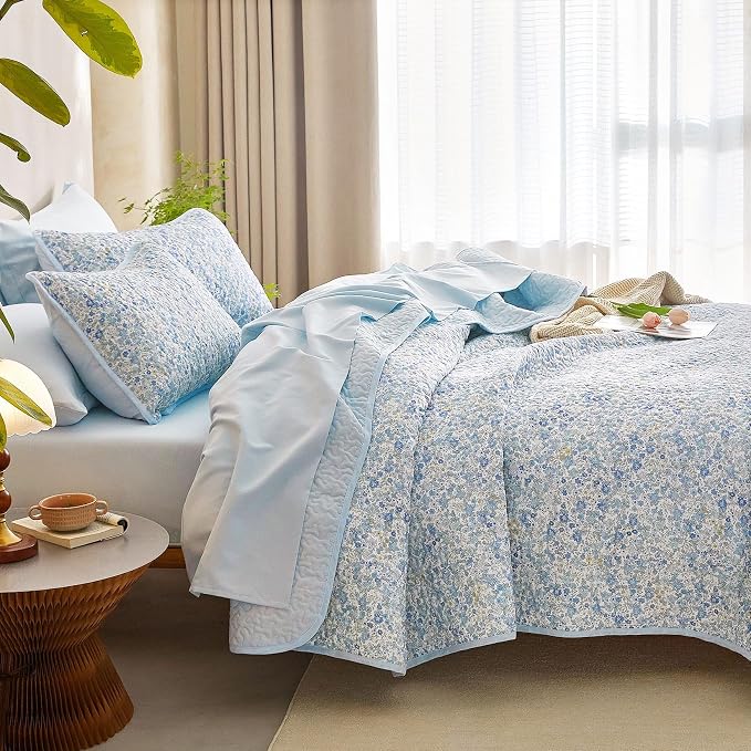 Wake In Cloud - Floral Quilt Set, Cute Vintage Flower Cottagecore Shabby Chic - Image 5