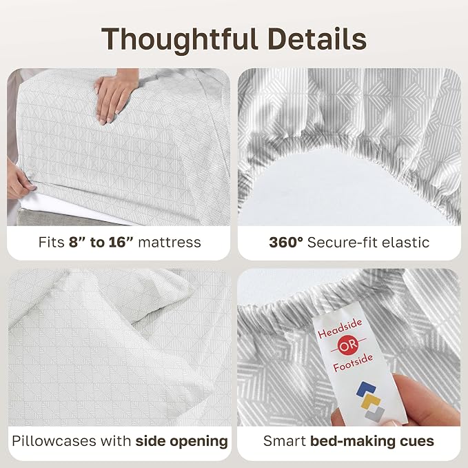 California Design Den Soft Cal King 100% Cotton Sheet Sets, 400 TC Good - Image 5
